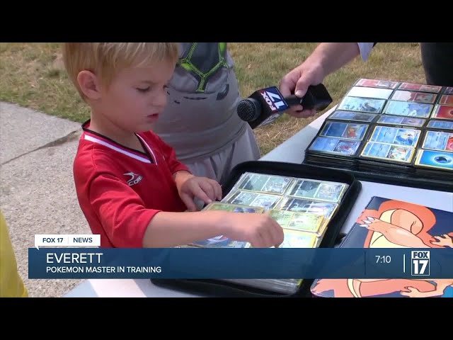 Alger Heights kids set up trading post for Pokémon cards