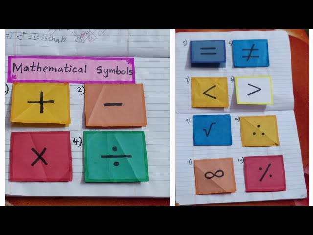 Mathematical symbols mentel maths fun activity learning school primary students