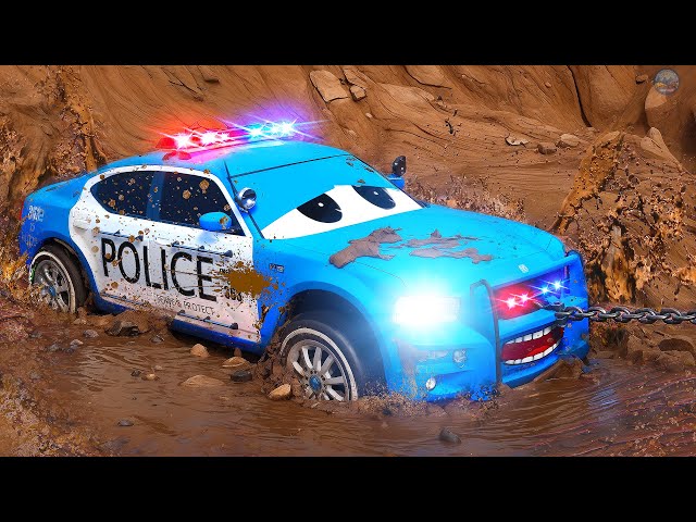 Police Car vs Giant Pit - Team Police Cars Action Packed Rescue | High-Speed Road Rage Compilation