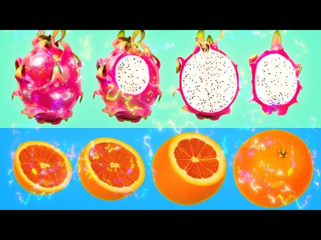 Electric Hidden Patterns Inside Fruit 과일 안에 숨겨진 패턴 🍎🍊🍌🍅🍆