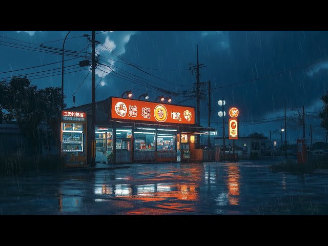 1980s & 90s Lofi Hip Hop Beats for Studying | Rainy Tokyo Café | Retro Town Ambiance | Lofi Japan