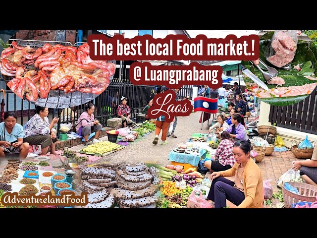 #food The best local Lao food market in Luangprabang, Laos 🇱🇦 #market #streetfood #adventurelandfood