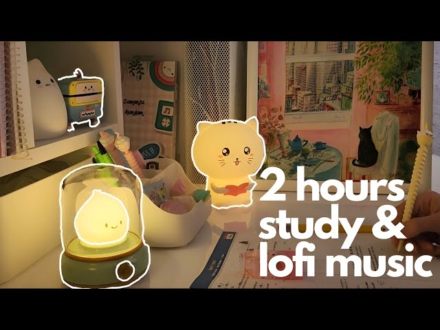 2 hours study with me & | Pomodoro Timer 50/10, Aesthetic Study & Chill Lofi Music