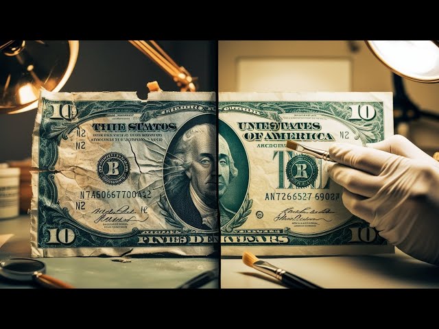 💵 Banknote Restoration: Before & After! How Old Money is Restored?