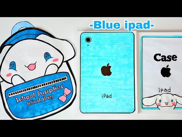 [💙Paper diy💙] Cinnamoroll SCHOOL SUPPLIES blind bag + Ipad unboxing