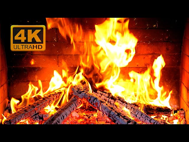 🔥 Cozy Fireplace 4K (12 HOURS). Fireplace with Crackling Fire Sounds. Fireplace Ambience