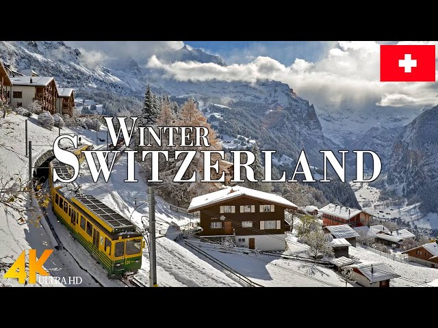 Winter Switzerland 4K Ultra HD • Stunning Footage, Scenic Relaxation Film with Calming Music