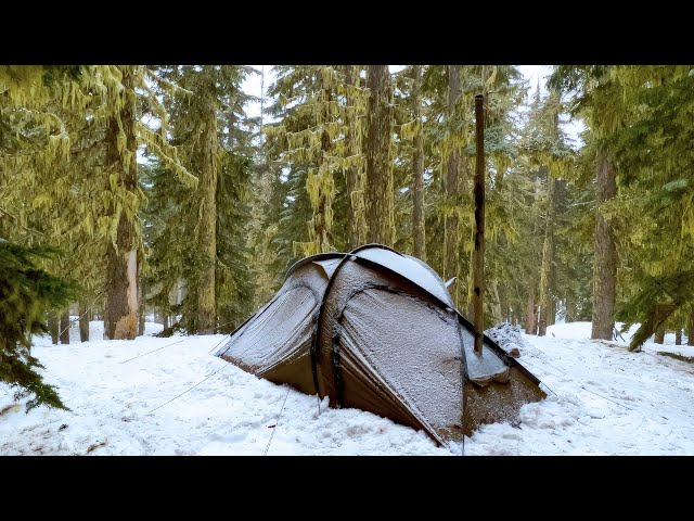 Hot Tent Camping In Snow And Rain