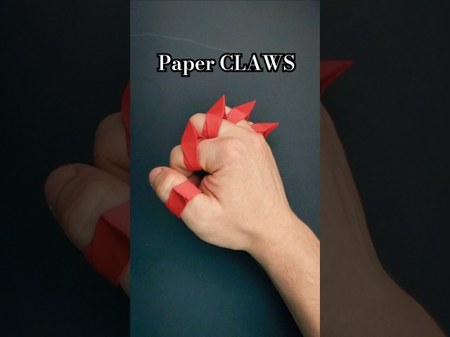 Easy Paper CLAWS 🥷 #paperclaws #claws #diy #origami #shorts