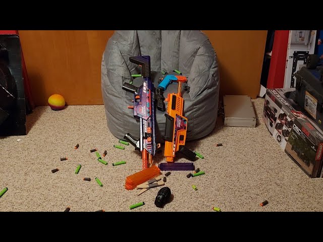 I'm live for the first time showing nerf guns.