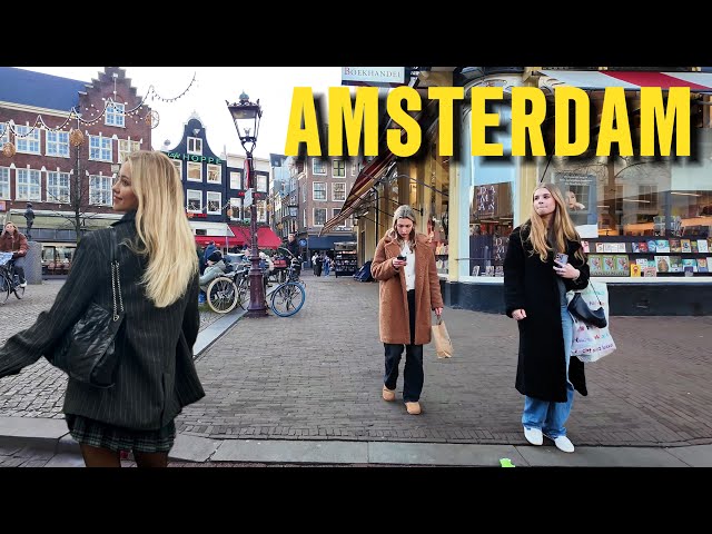 Walking in Amsterdam City 2025 February Walking Tour 4K