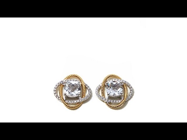 Victoria Wieck CushionCut Gem and Zircon 2Tone Studs