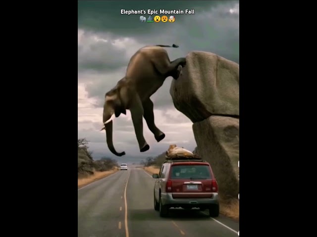 Elephant's Epic Mountain Fall. #elephant #elephants #elephantattack #elephantstories #elephantstory