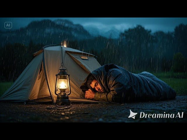 SOLO CAMPING HEAVY RAIN - HIKING IN LONG HEAVY RAIN NON STOP - ASMR #0022