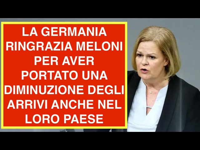 LA GERMANIA RINGRAZIA MELONI PER AVER PORTATO UNA DIMINUZIONE DEGLI ARRIVI ANCHE NEL LORO PAESE