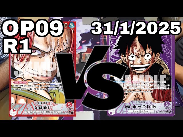 [OP09] Red Shanks vs Purple Luffy R1 | One Piece TCG Gameplay