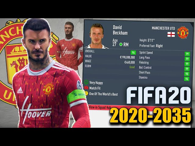 I RE-SIMULATED DAVID BECKHAM ENTIRE CAREER IN FIFA 20 (2019-2034)