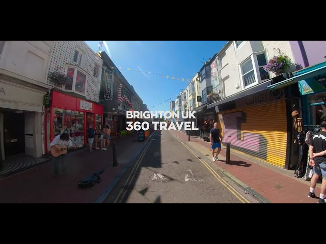 Exploring Brighton. Bohemian & Trendy lanes. Summertime in UK. 360 POV walk