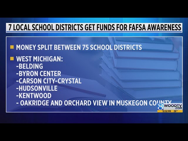 7 West Michigan school districts get funding for FAFSA awareness