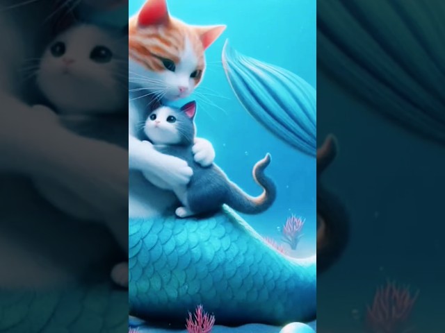 cat fish with her kitten, cat with her kittens, with cats, catfish with no whiskers, zaryab academy