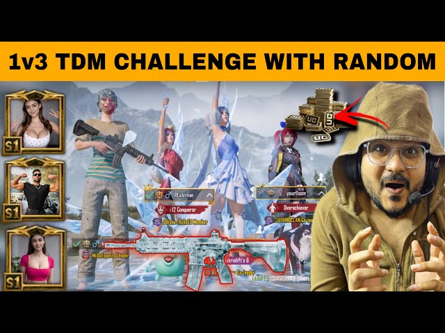 Random RICH & PRO conqueror Player😳 Challenge Me 1v3 TDM CHALLENGE🥺 | THOR GAMING NOOB PRANK😂 |