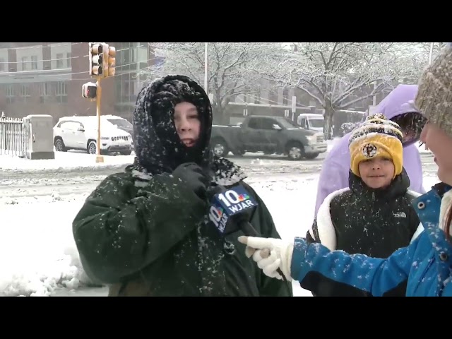 Children enjoy snow day as New England hit with nor'easter