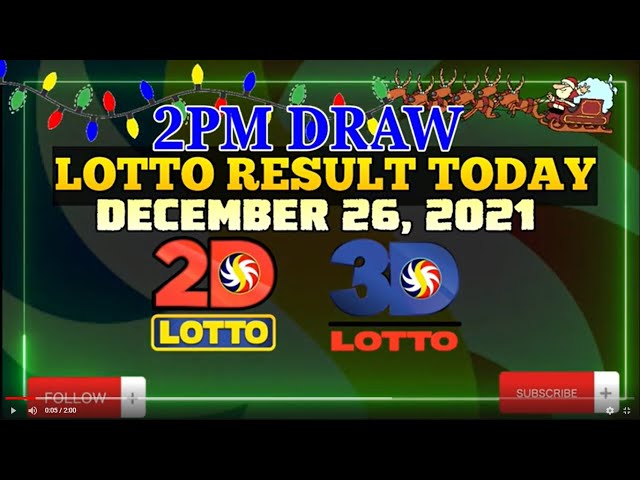 2PM LOTTO RESULT TODAY  DECEMBER 26, 2021 | 3D | 2D | SWERTRES | EZ2| LOTTO DRAW RESULT TODAY