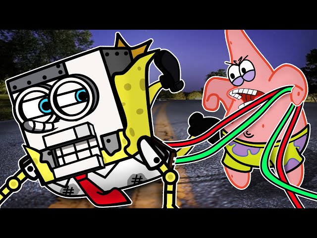 Spongebob Robot Run Away Evil Patrick !! Funny Animation but Sad Ending   Spongebob in Real Life