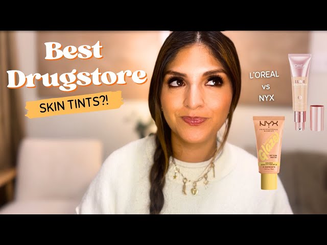 NEW DRUGSTORE SKIN TINTS - FIRST IMPRESSIONS! | L’ORREAL LUMI LE GLOW TINT & NYX BUTTERMELT GLAZE