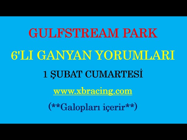 1 ŞUBAT 2025 CUMARTESİ GULFSTREAM PARK 6’LI GANYAN TAHMİNİ