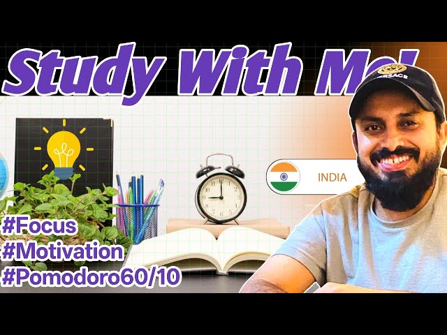 LIVE Study With Me | 4-Hour Pomodoro 60/10 | rainy sound | Focus & Motivation