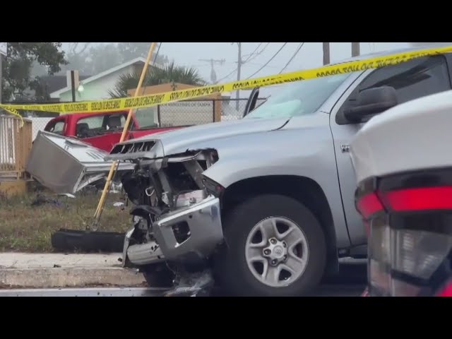 Tampa intersection closed after suspect crashes while fleeing police