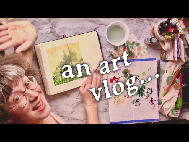 art vlog: drawing, gouache painting, & getting back to practicing art (how vlogging might help...)