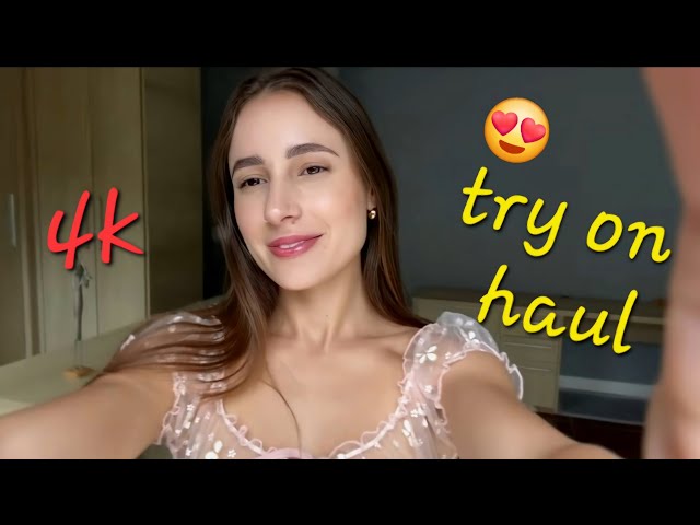 [4K] Transparent Clothes Dry vs Wet | Amazon Try on Haul with Frisch holly | Transparent Try On Haul