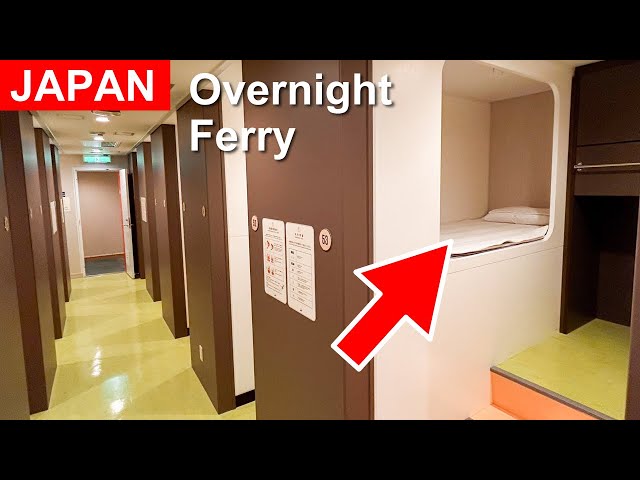 Japan's 21 Hour Overnight Ferry $85 for Berth | From Tokyo to Fukuoka. #4k