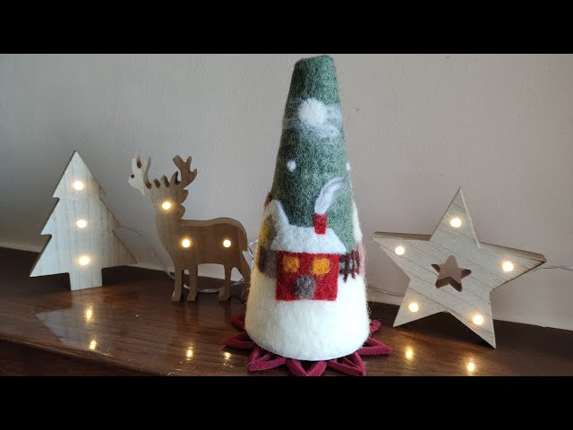 tutorial albero di natale infeltrimento ad ago #christmastree #needlefeltingtutorial #christmasdecor