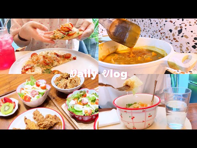 Slow living lifestyle Vlog🪴|Making homemade pizza for the first time🍕|Japanese curry is easy to make