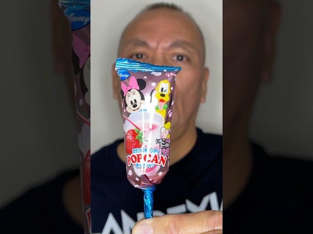 👂ASMR DISNEY MINNIE MOUSE & PLUTO POPCAN CANDY FROM JAPAN STRAWBERRY YOGURT FLAVOR👂#shorts