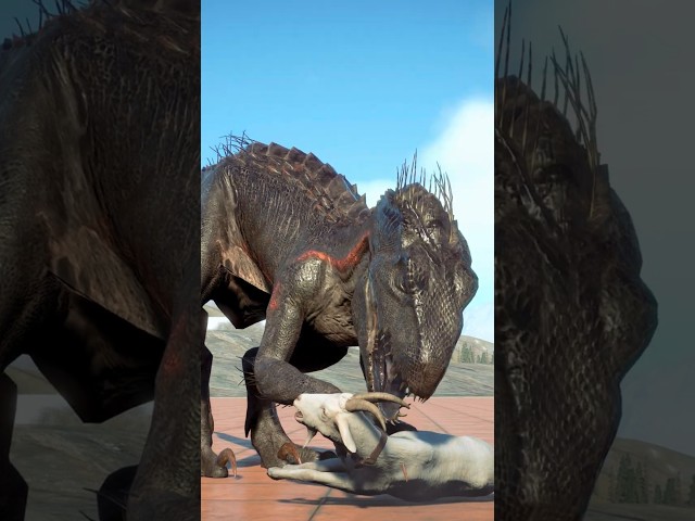 Indoraptor was suffocating the goat. Jurassic World Evolution 2