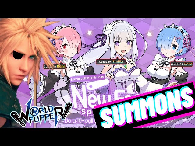 [World Flipper] Re:Zero Collab Rem Summons!