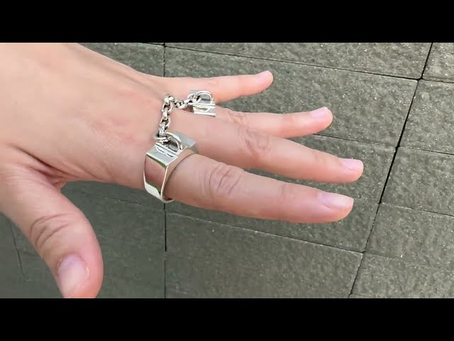 Punk Link Chain Sterling Silver Rings