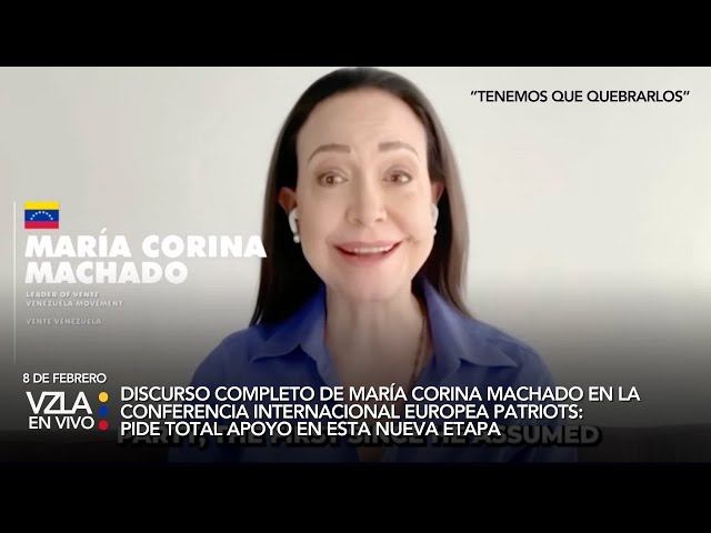 ÚLTIMA HORA - Discurso de María Corina Machado hoy 8FEB en Patriots: pide máximo apoyo #venezuela