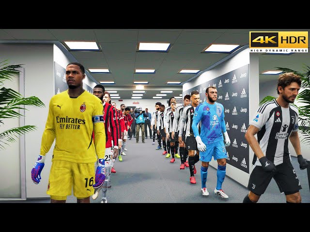 PES 2025 | Juventus vs AC Milan | REALISTIC SERIE A AI PREDICTION @ 4K 60FPS HDR