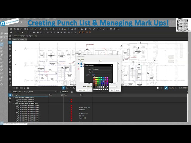 BIM_VDC | Bluebeam Tutorial | How to Navigate the Markup List | Creating Punch List