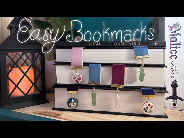 DIY Velvet Ribbon Bookmark - Bookmarks With Charms and Wrapped Crystals #handmade #wirewrapping