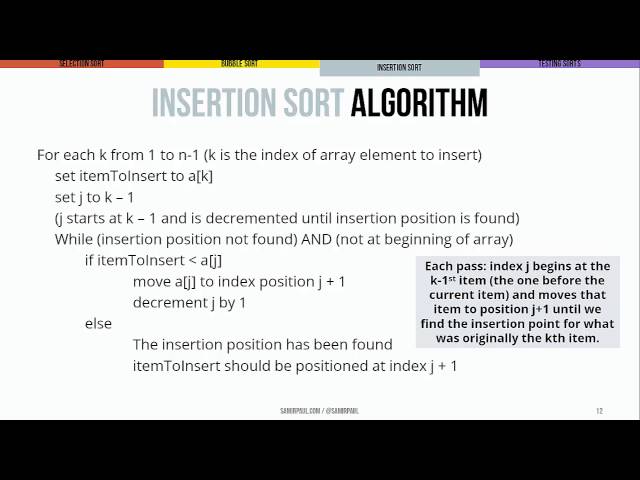 Sorting: Selection Sort, Bubble Sort, Insertion Sort