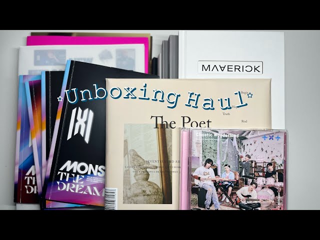 Kpop album unboxing haul (The Boyz, Monsta X, Seventeen, TxT & Eric Nam)