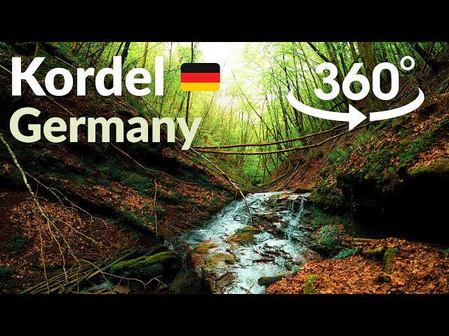 Waterfall Forrest - Relaxing Walk - VR 360° 5K Video Hike - Kordel, Germany 🇩🇪