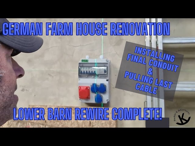 Last of lower barn wiring completed! | Americans Homesteading on old German Farm | DIY