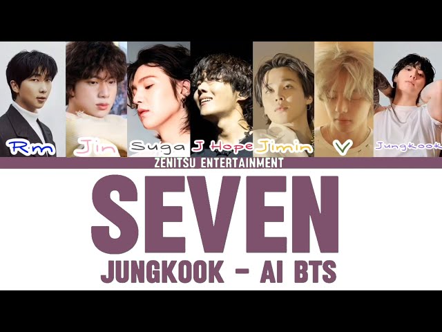 AI BTS - Jungkook - Seven (Clean) BTS AI Cover W/Lyrics (Color Coded)